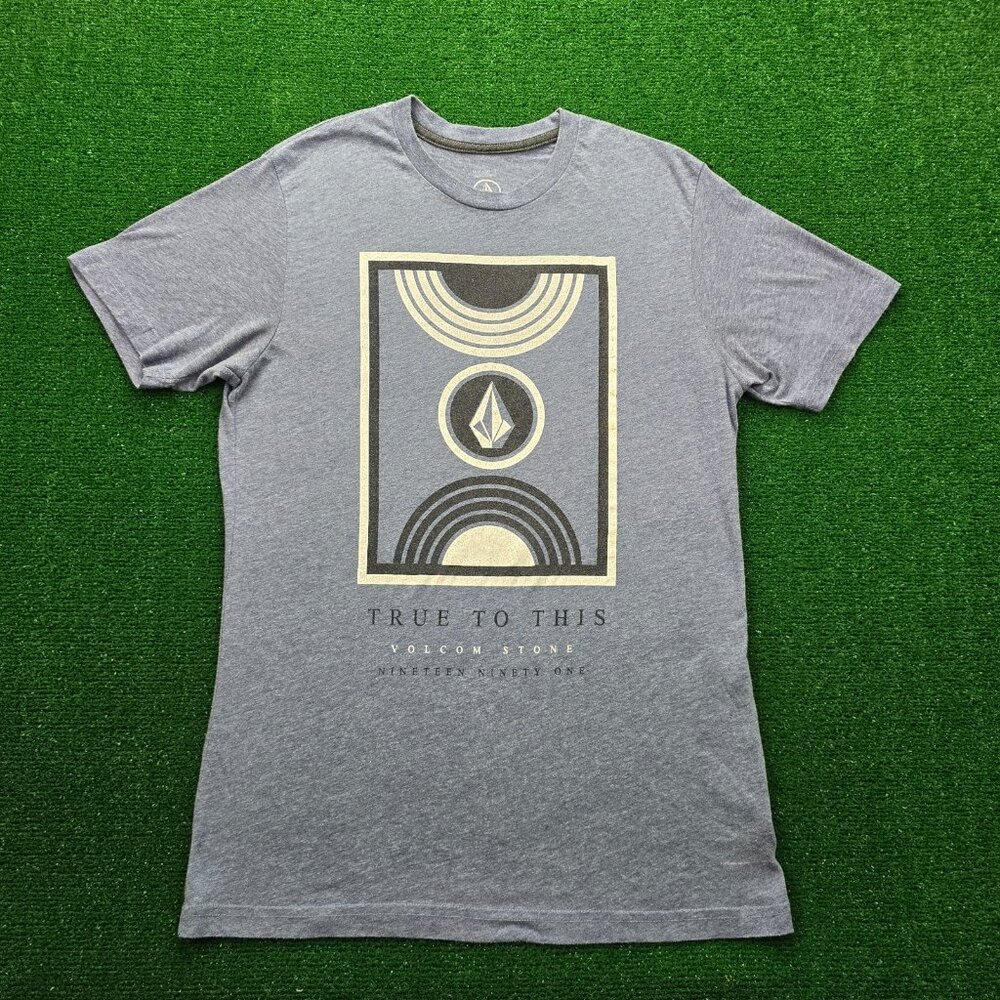 Volcom Tshirt Mens Large Blue True To This Outdoor‎ Surf wear Skater Casual